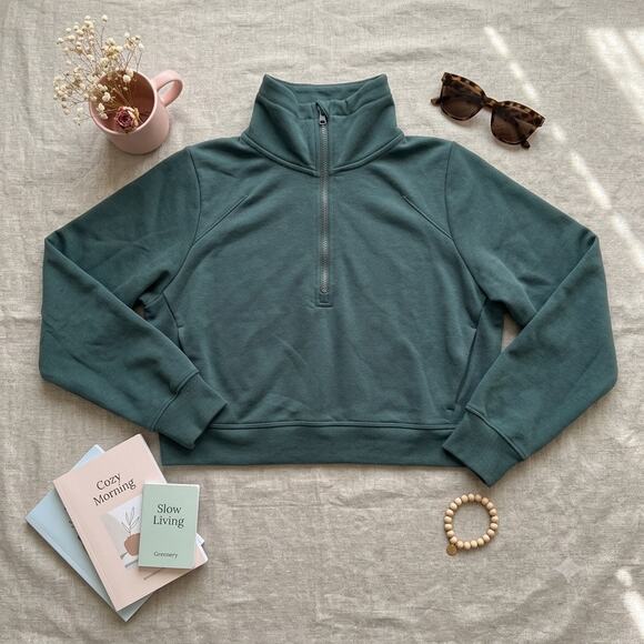 all in motion Tops - All In Motion Cropped 1/4 Zip Fleece Sweatshirt Green Size S
